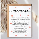 Memere Poem Mothers Day Card From Daughter - Cute Mother Day Card Mum - Happy Mothers Day Cards - Amazing Mother Gift - Special Mothers Birthday Card - Gift For Memere Card
