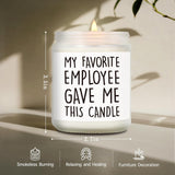 Funny Office Humor Scented Candle Gift For Boss Women Men, My Favorite Employee Gave Me This, Thanksgiving Christmas Boss Day Birthday Candles Gifts For Boss Leaders Employers Coworkers-51