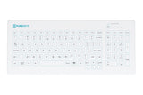 Medical Keyboard Compact Usb-Cabled White For Hospital, Dentist, Cleanroom, Laboratory And Industrial. Easy To Clean Hygienic Flat And Flexible Silicone