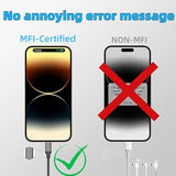 2 Pack 2FT MFi Certified USB to Lightning Cable Braided Fast Charging Cord for iPhone iPad