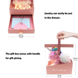 Rose Unicorn Party Favor Artificial Flowers Forever Gift Box Set For Her Girlfriend Children Kid Daughter Women Anniversary Christmas Valentines Birthday Mothers Day (Light Pink)