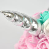 Rose Flower Uicorn Handmade Flower Mythical Beast Simulation Foam Rose Bear For Christmas Valentine'S Day Birthday (Light Pink)