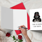 Funny Valentines Day Card For Husband Boyfriend, Star Wars Anniversary Card From Wife Girlfriend, Humor Valentines Darth Vader Card For Him Her, “You’Re The Reason I Can’T Breathe”