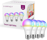 Alexa Smart Light Bulbs 4 Pack A19 E26 RGBCW Color Changing Bluetooth LED Bulbs 800LM