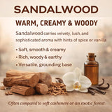 Sandalwood Aromatherapy Candle 12 Oz | 100% All-Natural Soy Wax & Essential Oil Infused | 40+ Hour Burn Time | Pet Safe + Smoke Odor Eliminating | Handmade In U.S.A. | Non-Toxic Candles
