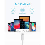 Anker USB C to Lightning Cable, 321 USB-C to Lightning Cable (6ft,White), MFi Certified for iPhone 13 Pro 12 Pro Max 12 11 X XS, AirPods Pro, Supports Power Delivery (Charger Not Included)