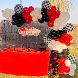 Race Car Balloon Garland Kit: Checkered Flag Party Decorations