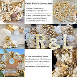 White & Gold Balloon Garland Kit: 171-Piece Elegant Party Arch