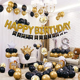 120Pcs Black And Gold Balloons Confetti Metallic Black Gold Latex Ball
