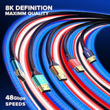 Maximm 8k Hdmi Cable 8ft,HDMI 2.1 Cable, Hdmi Cord Long Hdmi Cable 8 ft, Ultra
