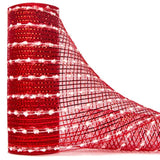 Snowball Red Metallic Mesh Ribbon, Deco Mesh 10 Inch X 30 Feet(10Yard)