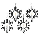 Xodus Innovations CW1510A 4 Battery Powered Metal Snowflake Window Wreaths with Hot Spot Flameless Candle Light and Automatic Timer