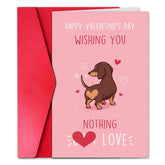 Dog Valentines Day Card Funny, Wishing You Nothing Butt Love Card, Happy Valentine’S Day Gift From Dog