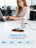 Tower Power Strip 12 Outlets 5 USB Ports 3 USB C PD20W Fast Charging 10FT Extension Cord
