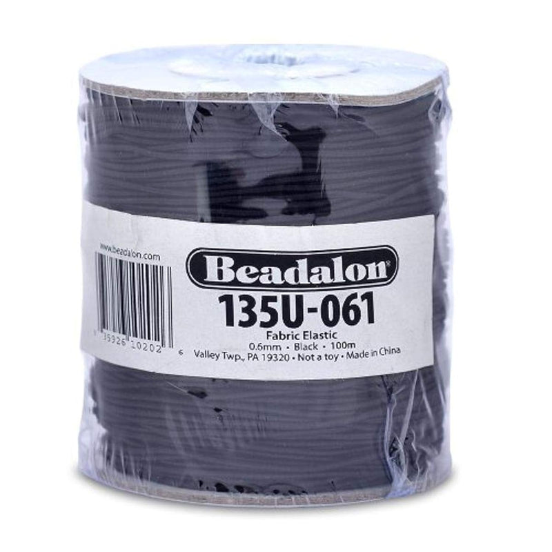 Fabric Elastic 0.6Mm Black, 100-Meter