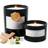2-Pack Set Sandalwood Scented Candles For Men, Luxury Aromatherapy Candles For Home Scented, Natural Soy Fragrance Black Jar Candles, Gift For Men, Father, Husband