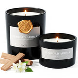 2-Pack Set Sandalwood Scented Candles For Men, Luxury Aromatherapy Candles For Home Scented, Natural Soy Fragrance Black Jar Candles, Gift For Men, Father, Husband
