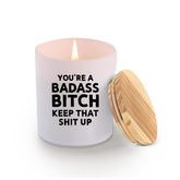 You'Re A Badass Bitch Keep That Shit Up Candle Gifts For Women Friend Coworker Sister Scented Candles Home Office Jar Candles Sage Lavender Scent Soy Wax Candle 9.5 Oz