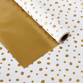 Gold Wrapping Paper, 17 Inch X 32.8 Feet, Double-Sided, Gold Print Polka Dots Gift Wrap Paper For Birthday, Christmas, Valentines, Mothers Day, Graduation, Wedding, Baby Shower