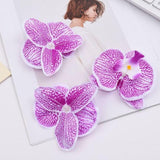50 Pcs Orchid Petals Artificial Decorations Orchids Heads Flowers Faux Silk Phalaenopsis Butterfly Flower Heads For Handmade Diy Home Wedding Party Decoration (Light Purple)
