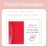 Romantic Valentine’S Day Card For Boyfriend Girlfriend, Sweet Valentine’S Day Card With Red Envelope And Sticker For Him Her Friend, You'Re The Best Thing I'Ve Ever Found On The Internet