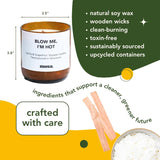 Eco Friendly Vanilla Grapefruit Scented Soy Candle | 4Oz Natural Soy Wax Candle With Wooden Wick | Upcycled Wine Bottle Jar | Handmade Aromatherapy Candle | Long-Lasting | Gift Ready