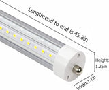 10 Pack 4FT T8 LED Tube Lights 36W 3600LM 6500K FA8 Single Pin Ballast Bypass Replacement