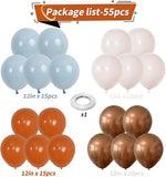Burnt Orange Blue Balloons Terracotta Gold White Fall Thanksgiving Party Decorations