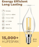 Dimmable E12 Candelabra LED Bulbs 2700K Warm White CA11 Flame Tip Chandelier Light Bulbs 12 Pack