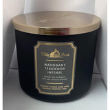 Bath and Body Works, White Barn 3-Wick Candle White Bard Oils - 14.5 oz - 2021 Core Scents! (Mahogany Teakwood Intense)