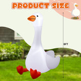 6 Ft Christmas Porch Goose Inflatable Outdoor Decoration Large Xmas Cute Silly Goose Blow Up Yard Decor With Built-In Le