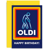 Old English Co. Funny Birthday Card For Him - Hilarious Joke Happy Birthday Oldi Card For Grandad Husband Dad Brother Uncle - Silly Birthday Card For Men| Blank Inside With Envelope