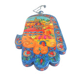 Hamsa Hand - A Jewish Jewelry For Mazal & Blessing Large Wood Painted Hamsajerusalem Oriental (Bundle)