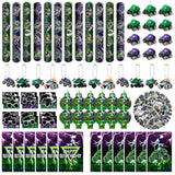 Green Purple Monster Truck Party Favor - 122Pcs Monster Truck Slap Bracelets Sticker Blowouts Noisemaker Mini Vehicles Car Toy Keychain Waith Gift Bag For Kids Birthday Party Goodie Bag Supply