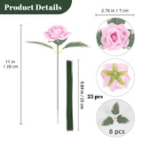 Velvet Rose Artificial Flower 25Pcs Fake Pink Rose Flowers Heads Faux Silk Flowers Heads For Diy Wedding Home Party Baby Shower Decor(Pink)