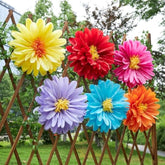 Large Paper Flowers, 20 Inch Tissue Paper Flowers Decorations For Wall, Yellow, Red, Pink, Orange, Blue, And Purple Handcrafted Giant Paper Flowers For Summer Wedding Birthday Wall Decor