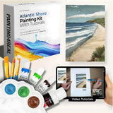 Diy Art Painting Kit For Adults With Video Tutorials – Learn To Paint Atlantic Coast - 9 Pieces Acrylic Paint Set For Adults, Perfect Holiday & Birthday Gift For Art Lovers, Beginner