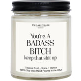 - Best Friend Gift, You’Re A Badass, Scented Candle Gift For Women, Spicy Tropical Scent, 9 Oz Jar, 50+ Hr Burn, Best Friend Birthday Gifts For Women, Congratulations, Motivation