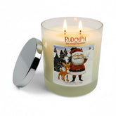 Officially Licensed Rudolph The Red Nosed Reindeer W/Santa Candle - 80 Hours + Of Cinnamon Scented Burn Time - Spread Holiday Joy At Home - The Warm Smell Of Christmas Comes Alive In Your Home