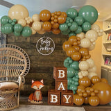 Sage Green Brown Nude Balloon Arch Kit Jungle Woodland Safari Baby Shower Birthday Party