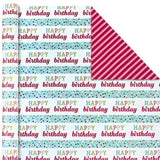 3 Rolls Birthday Wrap Set β Colorful Flowers, Cupcakes, Stripes & Polka Dots, 75 sq. ft.