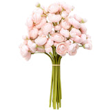 18 Pcs Ranunculus Artificial Fake Plants Flowers,White Faux Silk Mini Flowers For Diy Bouquets Bulk Faux Wedding Filler Home Centerpieces Arrangements Bridal Christmas Decorations (Pink)