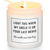 Aunt Gifts, Aunt Mothers Day Gift From Niece Nephew, Light This When My Uncle Lavender Scented Candle For Christmas Birthday Wedding Mother'S Day(7 Oz, White)