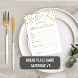 Gold Retirement Advice And Wishes Cards Perfect For Happy Retirement Party Games, Decorations, Supplies, For Men And Women, Pack Of 50