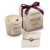Focus Crystal Candle For Manifestation With Fluorite Bracelet Peppermint Scented Meditation Candle Best Thoughtful Meaningful Gifts For Students Office Employees Coworkers