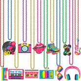 48Pcs 80S Party Decorations Favors: Retro Disco Rock Beads Bulk For Women, 1980S 80'S Theme Accessories Supplies
