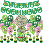 Frog Party Decorations – 83Pcs Set with Banner, Balloons, Cupcake Toppers & Stickers for Kids