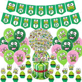 Frog Party Decorations – 83Pcs Set with Banner, Balloons, Cupcake Toppers & Stickers for Kids