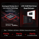 Atk F1 Wireless Gaming Mouse, 45G, Paw3395, 2.4G/Wired, Ice Coating, 8K Hz (F1 Extreme, White)