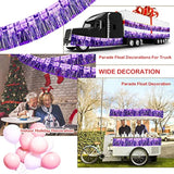 4 Pack Iridescent Fringe Float Curtain, Metallic Foil Fringe Garland W